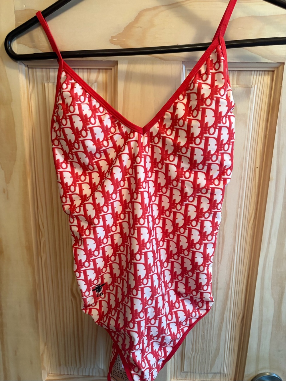 FASHION Red and White Logo-Print One-Piece Swimsuit - Picture 2 of 8